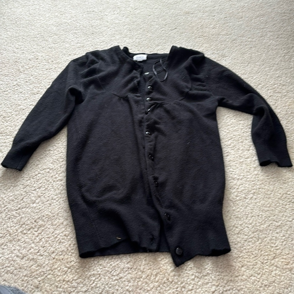 Black button front cardigan